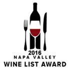 2016 Napa Valley Wine List Award